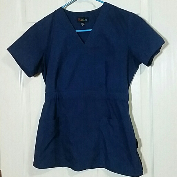 XS Peaches Fitted Scrubs Set Navy - Picture 1 of 8